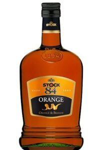 liquore base brandy all'arancia orange stock