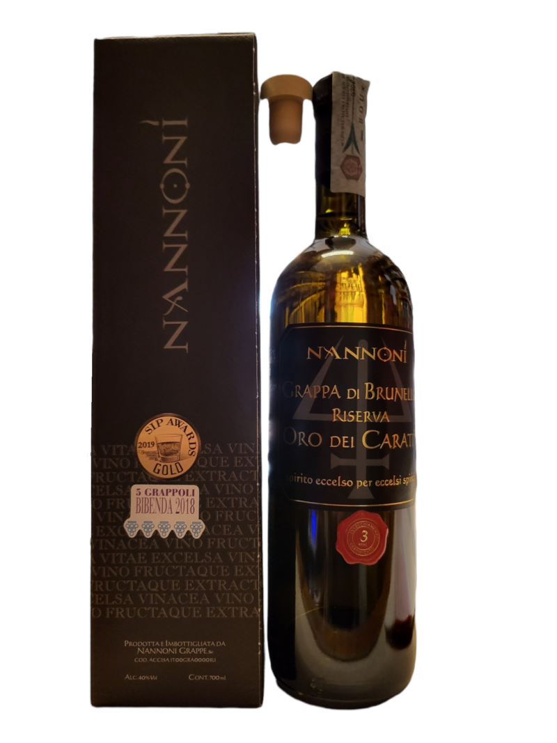 grappa di brunello nannoni riserva oro dei carati